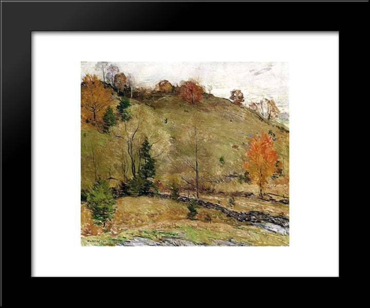 Hillside Pasture 20x24 Black Modern Wood Framed Art Print Poster by Metcalf, Willard