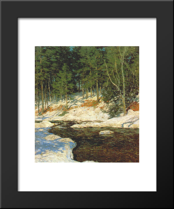 Icebound 20x24 Black Modern Wood Framed Art Print Poster by Metcalf, Willard