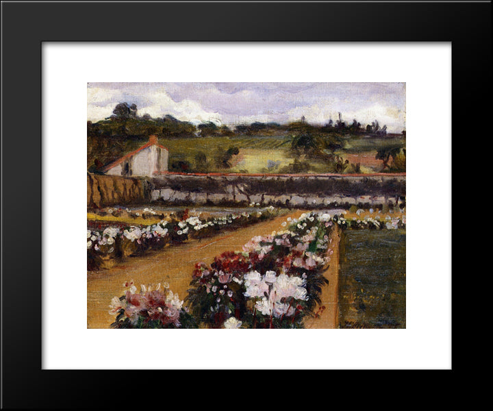 Monet'S Formal Garden 20x24 Black Modern Wood Framed Art Print Poster by Metcalf, Willard