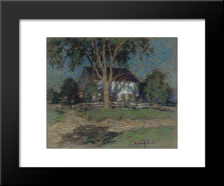 Moonlight 20x24 Black Modern Wood Framed Art Print Poster by Metcalf, Willard