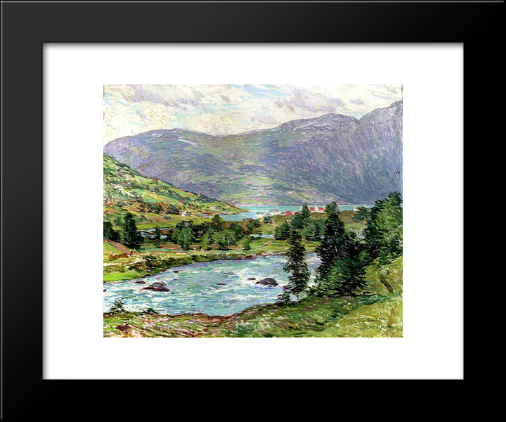 Mountain Lakes, Olden, Norwas 20x24 Black Modern Wood Framed Art Print Poster by Metcalf, Willard