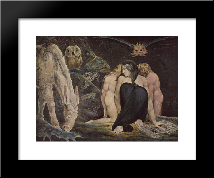 Hecate The Night Of Enitharmon`S Joy 20x24 Black Modern Wood Framed Art Print Poster by Blake, William