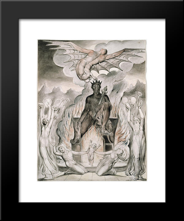 Illustration To Milton`S On The Morning Of Christ`S Nativity 20x24 Black Modern Wood Framed Art Print Poster by Blake, William