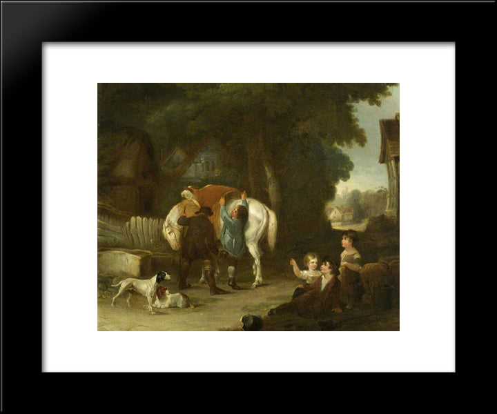 The Sale Of The Pet Calf 20x24 Black Modern Wood Framed Art Print Poster by Collins, William