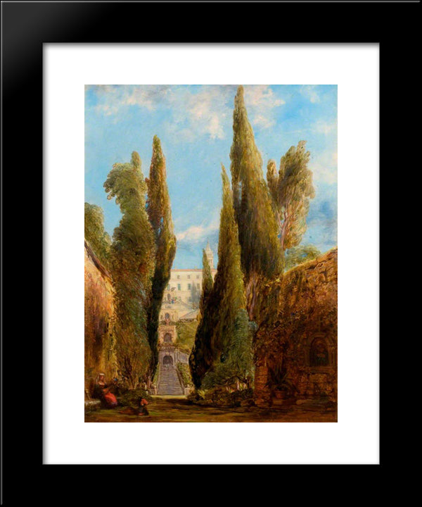 The Villa D'Este, Tivoli 20x24 Black Modern Wood Framed Art Print Poster by Collins, William