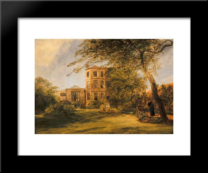 View Of Sir David Wilkie'S House In Vicarage Place, Kensington 20x24 Black Modern Wood Framed Art Print Poster by Collins, William