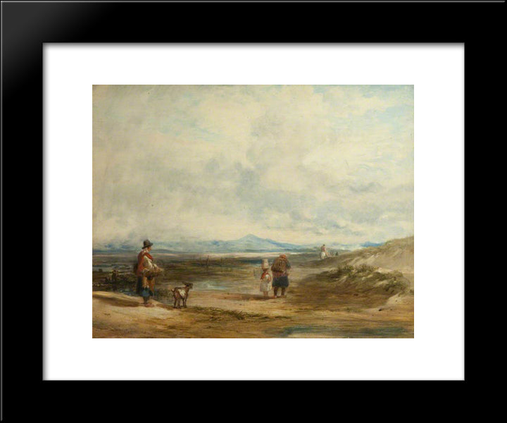Welsh Peasants Returning From Market; Scene Near Barmouth 20x24 Black Modern Wood Framed Art Print Poster by Collins, William