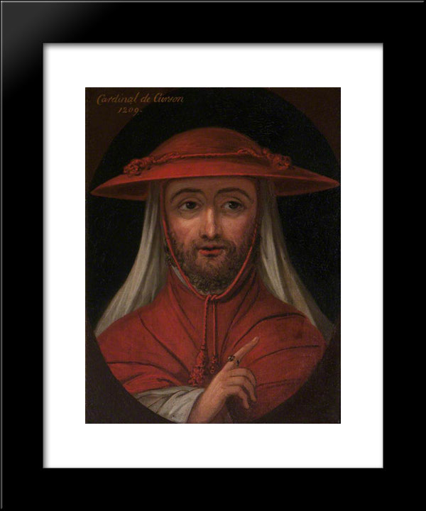 Cardinal Robert De Curzon (D.1218) 20x24 Black Modern Wood Framed Art Print Poster by Hamilton, William