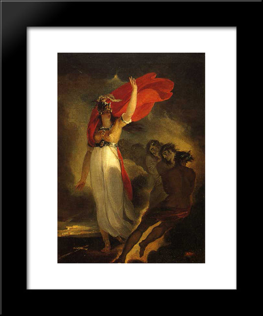 Joan Of Arc And The Furies 20x24 Black Modern Wood Framed Art Print Poster by Hamilton, William