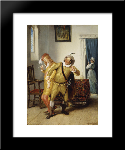 The Carousing Of Sir Toby Belch And Sir Anthony Aguecheek 20x24 Black Modern Wood Framed Art Print Poster by Hamilton, William