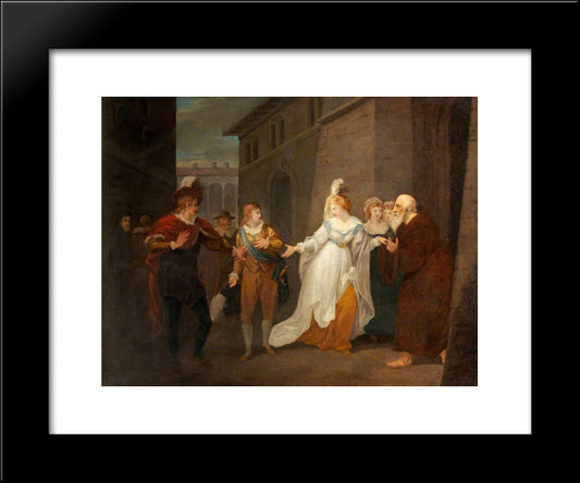 Twelfth Night' By William Shakespeare. Act V, Scene 1 20x24 Black Modern Wood Framed Art Print Poster by Hamilton, William