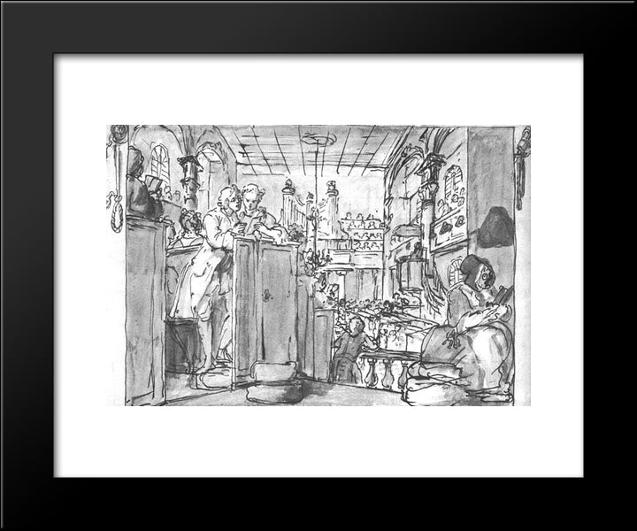 Industrious 'Prentice Performing Duties Of Christian 20x24 Black Modern Wood Framed Art Print Poster by Hogarth, William