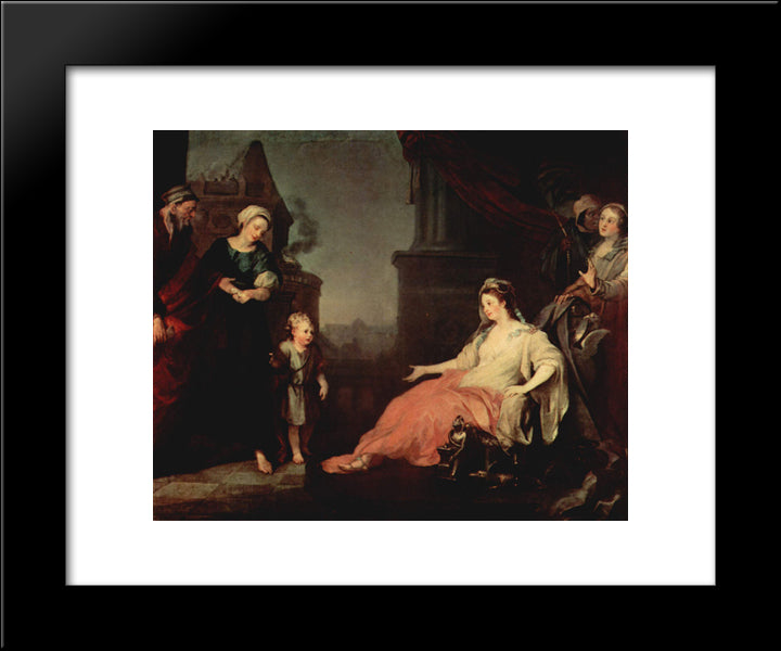 Moses Brought Before Pharaoh'S Daughter 20x24 Black Modern Wood Framed Art Print Poster by Hogarth, William