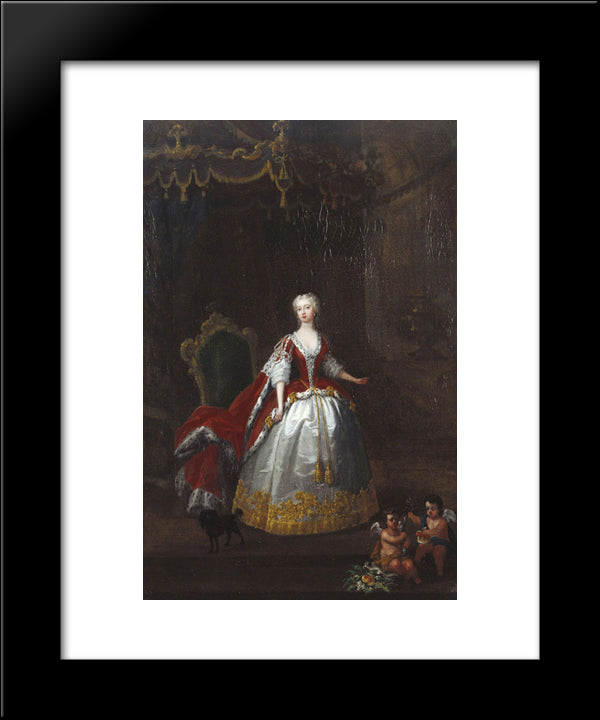 Portrait Of Augusta Of Saxe Gotha 20x24 Black Modern Wood Framed Art Print Poster by Hogarth, William