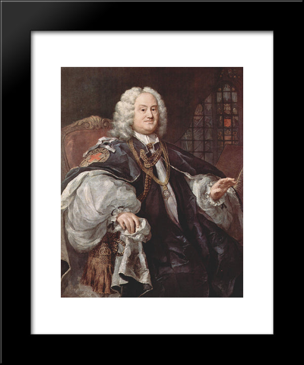 Portrait Of Bischofs Benjamin Hoadly 20x24 Black Modern Wood Framed Art Print Poster by Hogarth, William