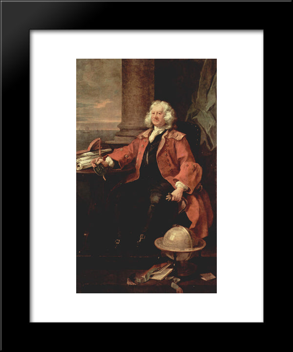 Portrait Of Captain Coram 20x24 Black Modern Wood Framed Art Print Poster by Hogarth, William