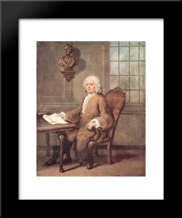 Portrait Of Dr. Benjamin Hoadly 20x24 Black Modern Wood Framed Art Print Poster by Hogarth, William
