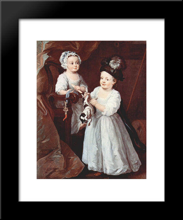 Portrait Of Lady Mary Grey And Lord George Grey 20x24 Black Modern Wood Framed Art Print Poster by Hogarth, William