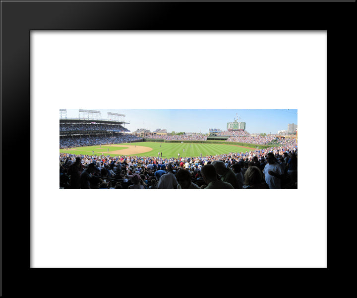 Wrigley Field 20x24 Black Modern Wood Framed Art Print Poster