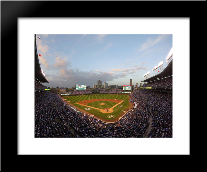 Wrigley Field 20x24 Black Modern Wood Framed Art Print Poster