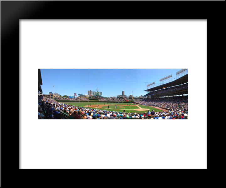Wrigley Field 20x24 Black Modern Wood Framed Art Print Poster