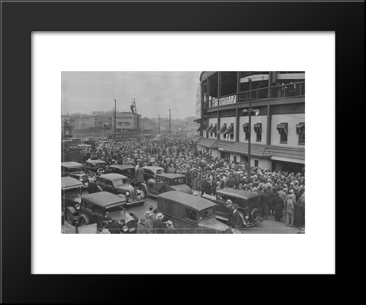 Wrigley Field Vintage 20x24 Black Modern Wood Framed Art Print Poster