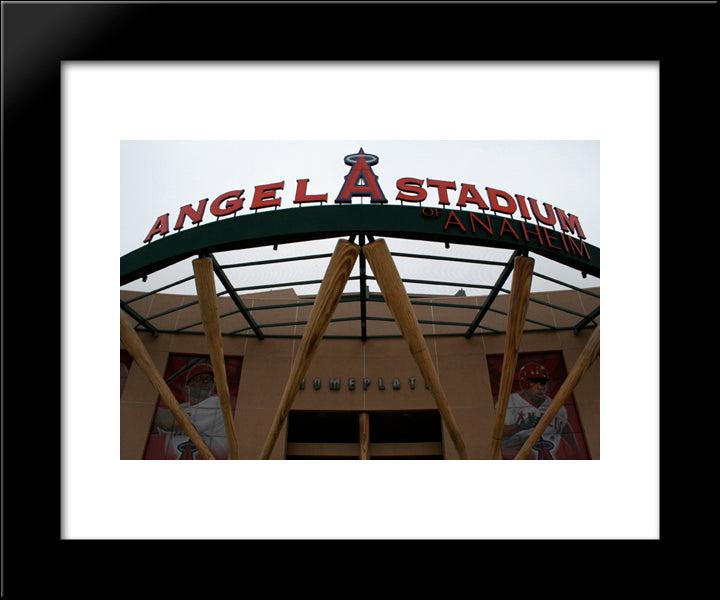 Angel Stadium Of Anaheim 20x24 Black Modern Wood Framed Art Print Poster