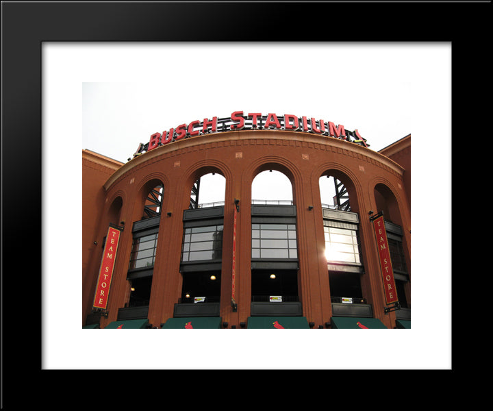 Busch Stadium 20x24 Black Modern Wood Framed Art Print Poster