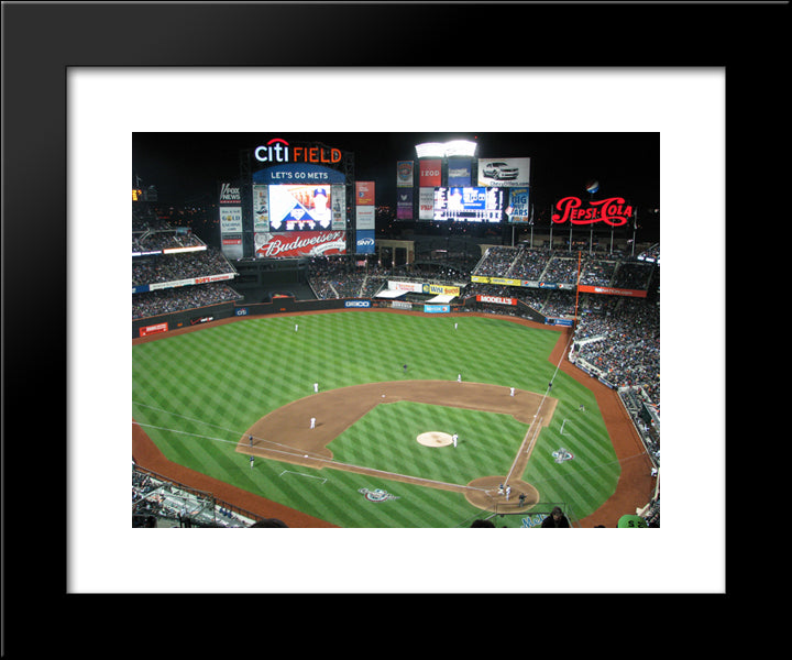 Citi Field 20x24 Black Modern Wood Framed Art Print Poster