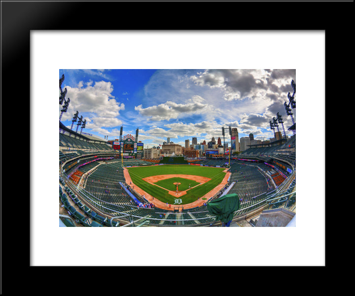 Comerica Park 20x24 Black Modern Wood Framed Art Print Poster