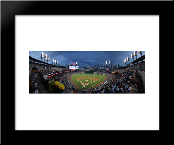 Comerica Park 20x24 Black Modern Wood Framed Art Print Poster