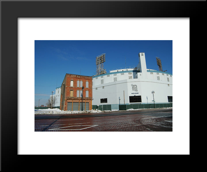 Old Tiger Stadium 20x24 Black Modern Wood Framed Art Print Poster