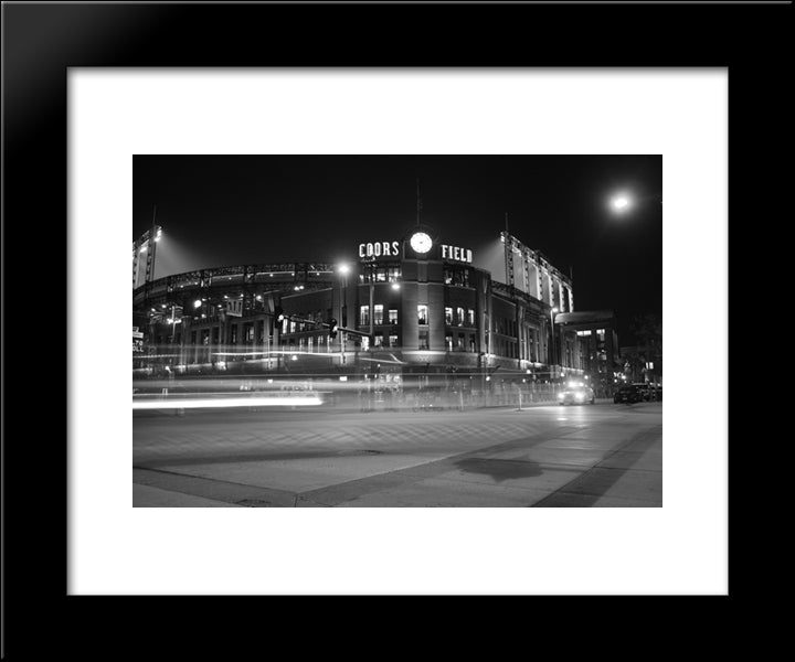 Coors Field 20x24 Black Modern Wood Framed Art Print Poster