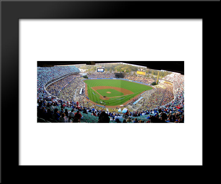 Dodger Stadium 20x24 Black Modern Wood Framed Art Print Poster