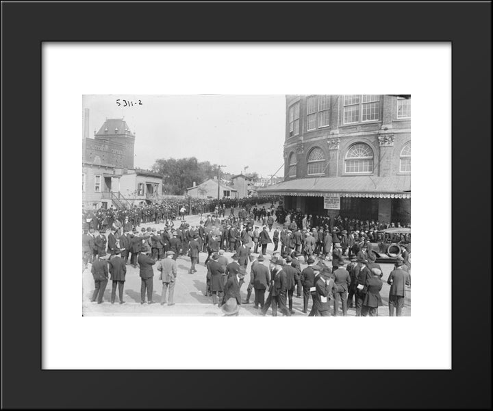 Ebbets Field 20x24 Black Modern Wood Framed Art Print Poster