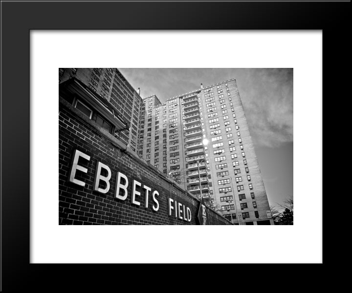 Ebbets Field 20x24 Black Modern Wood Framed Art Print Poster