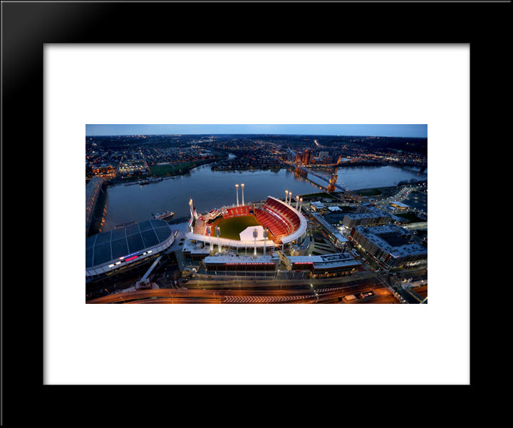 Great American Ballpark 20x24 Black Modern Wood Framed Art Print Poster