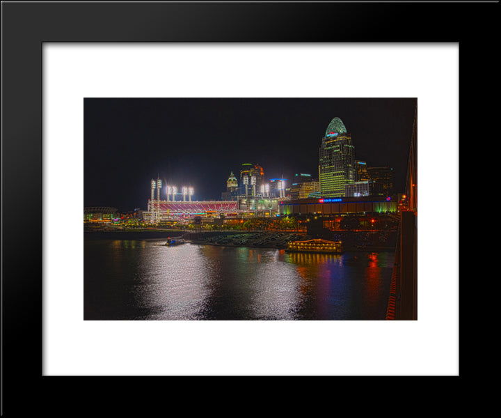 Great American Ballpark 20x24 Black Modern Wood Framed Art Print Poster