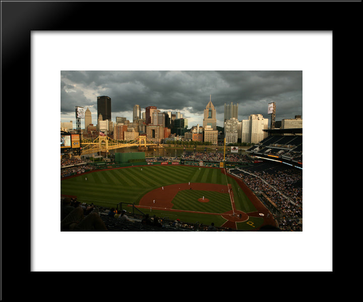 Pnc Park 20x24 Black Modern Wood Framed Art Print Poster