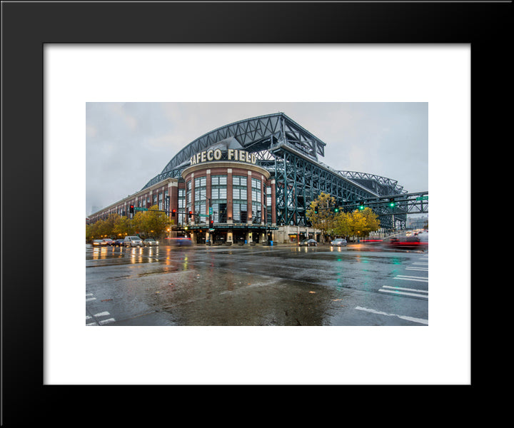 Safeco Field 20x24 Black Modern Wood Framed Art Print Poster
