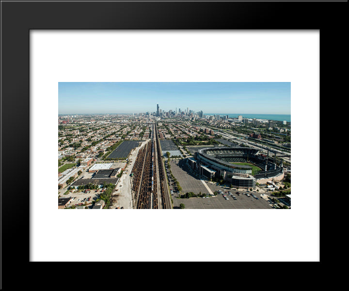 U.S. Cellular Field 20x24 Black Modern Wood Framed Art Print Poster