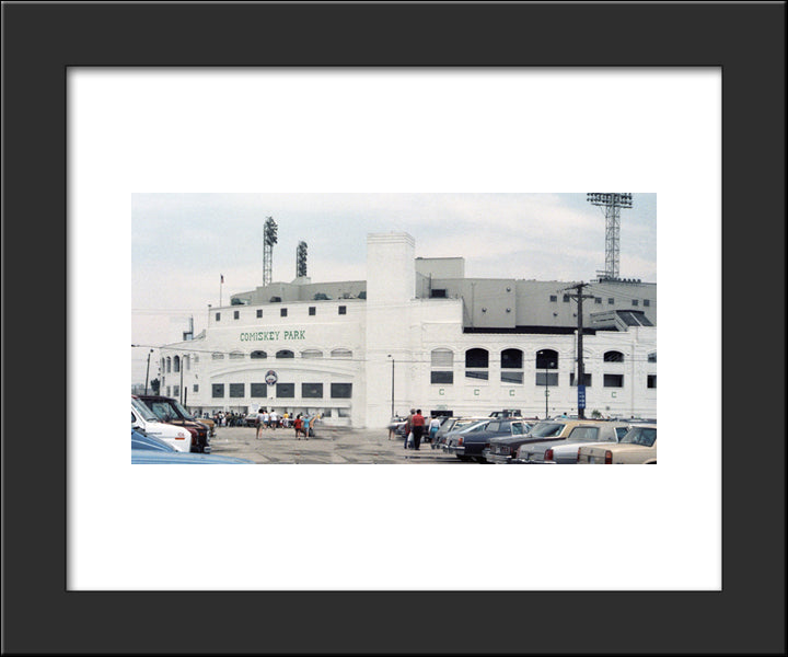 Comiskey Park 20x24 Black Modern Wood Framed Art Print Poster
