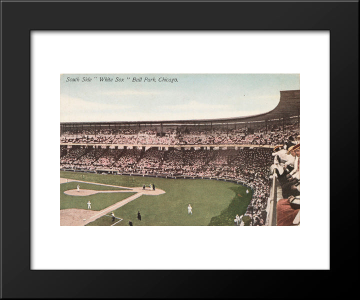 Comiskey Park 20x24 Black Modern Wood Framed Art Print Poster