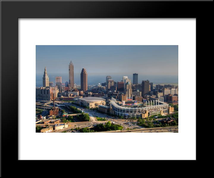 Progressive Field 20x24 Black Modern Wood Framed Art Print Poster