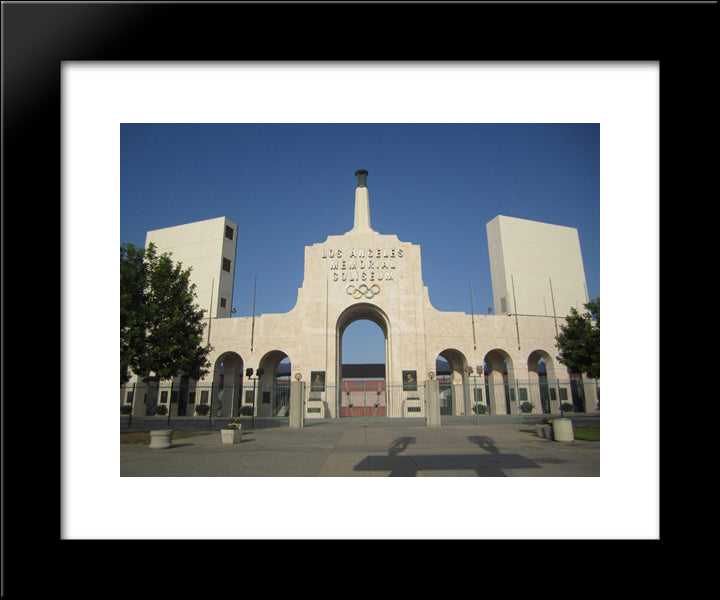 Los Angeles Memorial Coliseum 20x24 Black Modern Wood Framed Art Print Poster