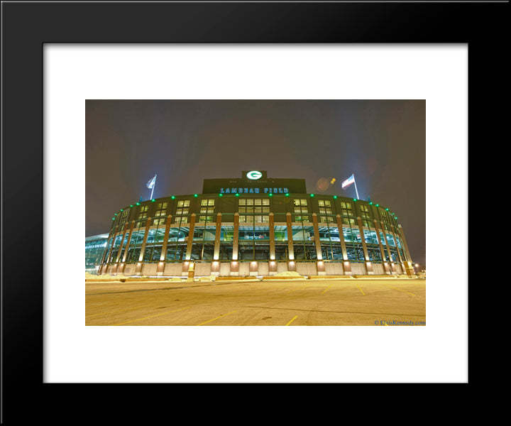 Lambeau Field 20x24 Black Modern Wood Framed Art Print Poster