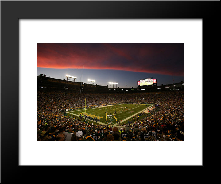 Lambeau Field 20x24 Black Modern Wood Framed Art Print Poster