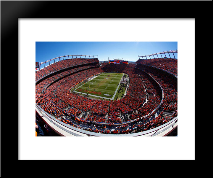 Sports Authority Field At Mile High 20x24 Black Modern Wood Framed Art Print Poster