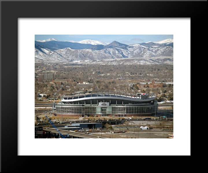 Sports Authority Field At Mile High 20x24 Black Modern Wood Framed Art Print Poster