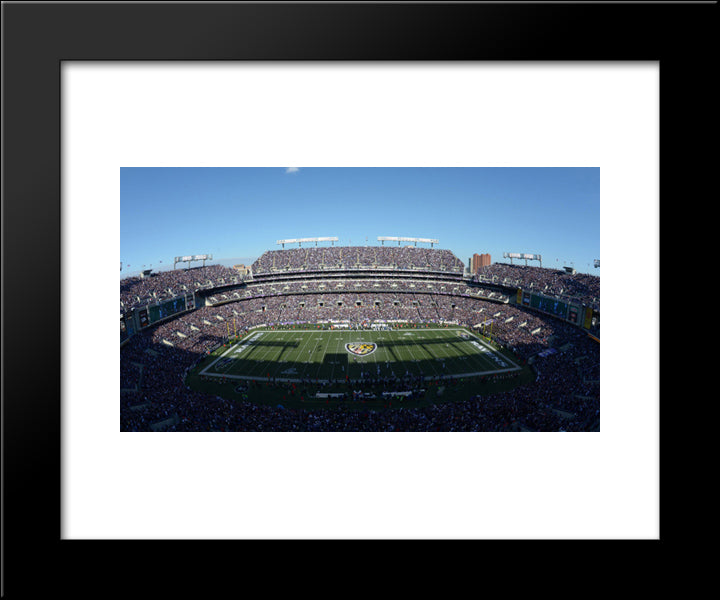M&T Bank Stadium 20x24 Black Modern Wood Framed Art Print Poster